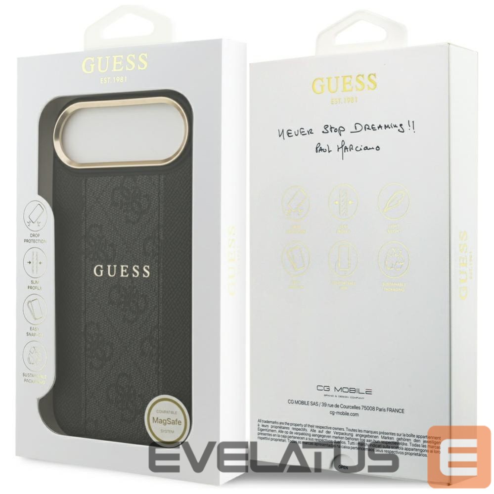 Kitos prekės Guess Guess 4G Stripe MagSafe case for iPhone Air - black