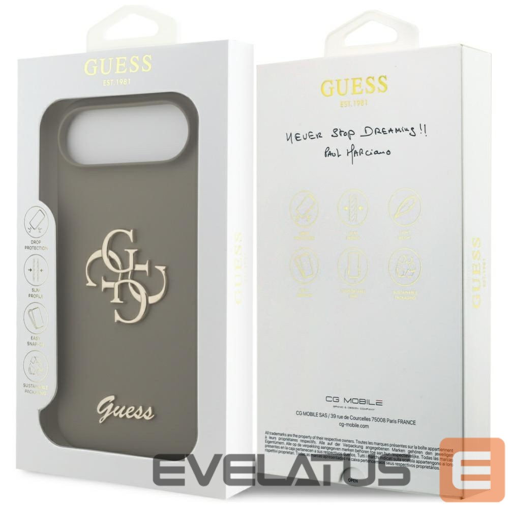 Kitos prekės Guess Guess Silicone Big 4G Script Case for iPhone Air - Brown