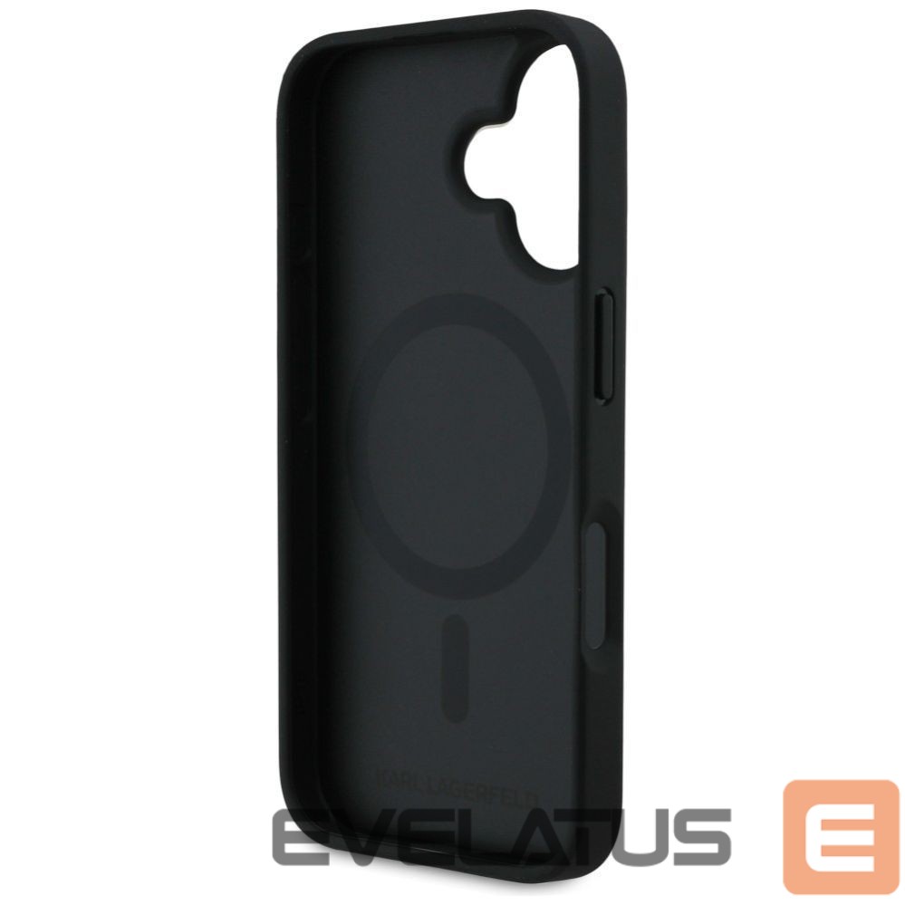 Kitos prekės Karl Lagerfeld Karl Lagerfeld Grained Pattern & Logo MagSafe Case for iPhone 16 - Black
