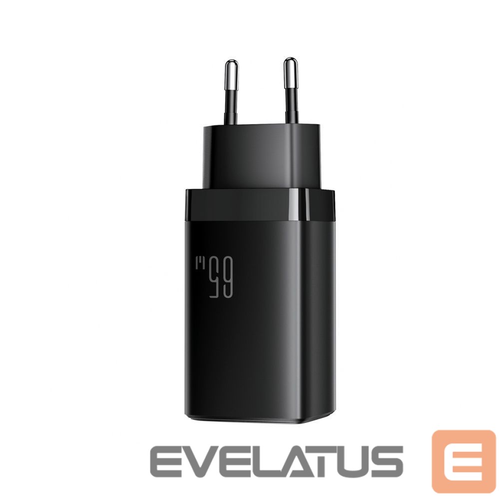 Kitos prekės Joyroom Joyroom JR-TG10 65W GaN 2x USB-C + USB-A wall charger with 100W USB-C - USB-C 1.2m cable - black