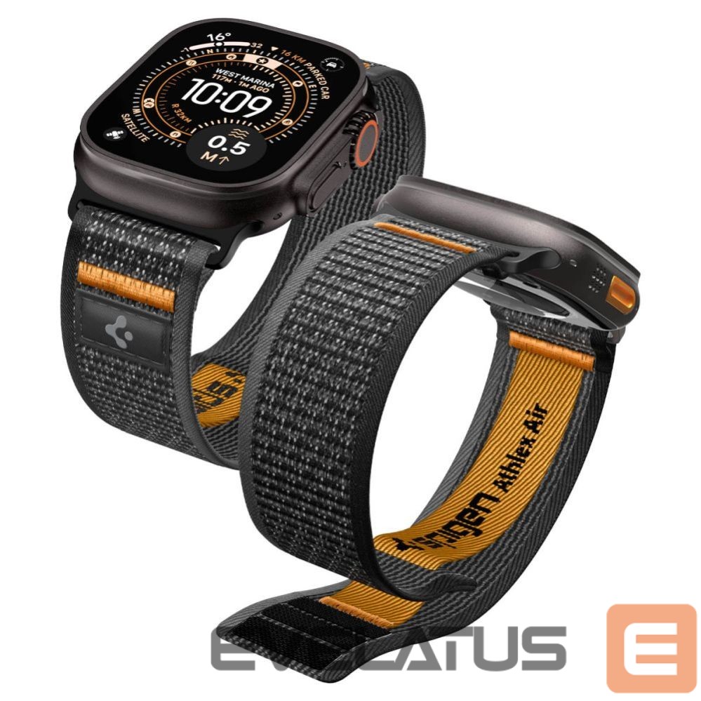 Kitos prekės Spigen Spigen Athlex Air 2 Strap for Apple Watch (44 / 45 / 46 / 49 mm) - Black and Orange