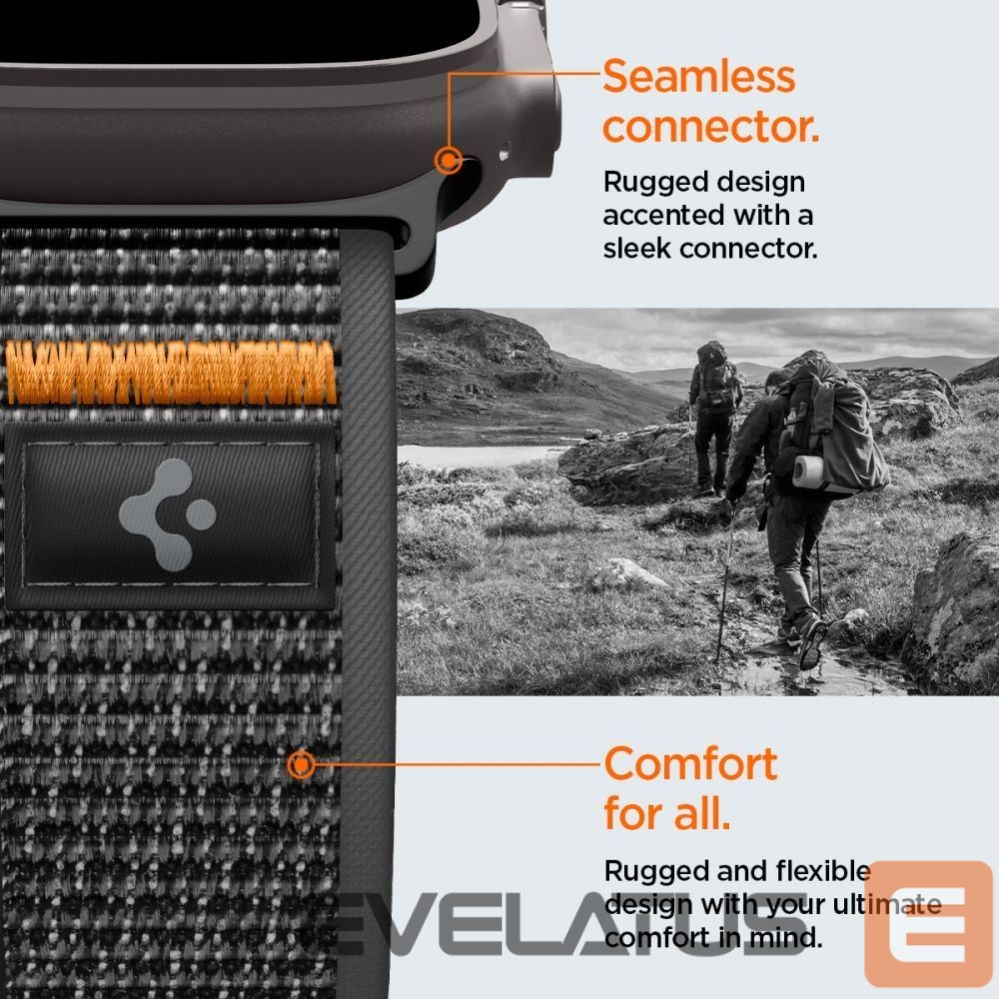 Kitos prekės Spigen Spigen Athlex Air 2 Strap for Apple Watch (44 / 45 / 46 / 49 mm) - Black and Orange