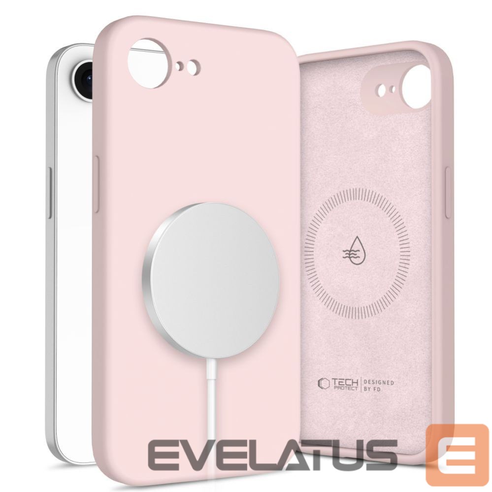 Kitos prekės Tech-Protect Tech-Protect Silicone MagSafe Case for iPhone 16e / 17e - Pink