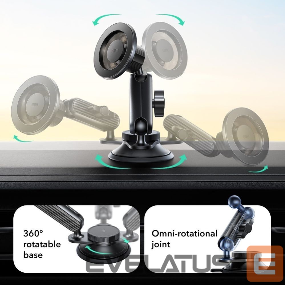 Kitos prekės ESR ESR OmniLock MagSafe Cockpit Car Mount - Black