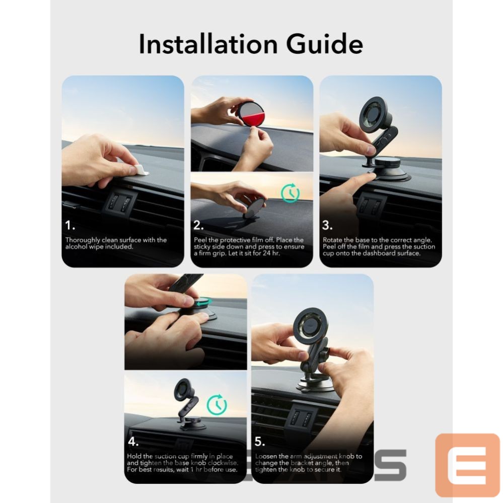 Kitos prekės ESR ESR OmniLock MagSafe Cockpit Car Mount - Black