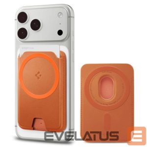 Kitos prekės Spigen  Spigen Valentinus MagFit+ MagSafe Magnetic Phone Wallet - Orange 