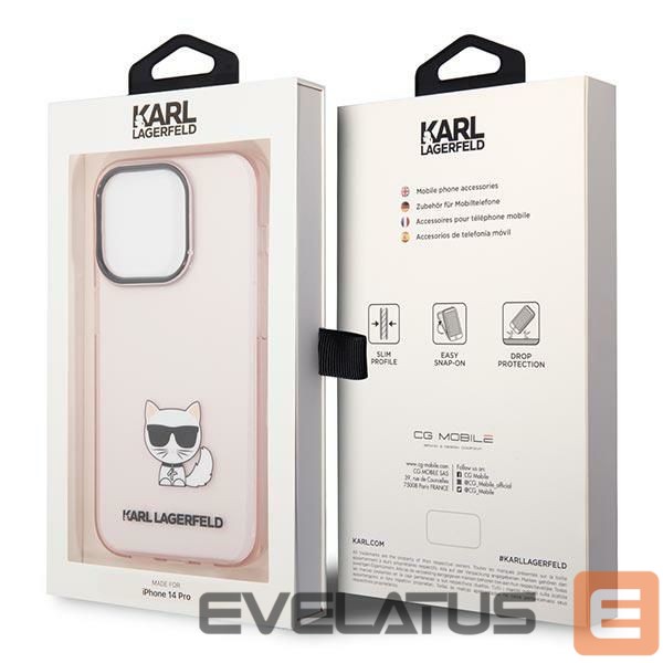 Kitos prekės Karl Lagerfeld Karl Lagerfeld Choupette Body Case for iPhone 14 Pro Max - Pink