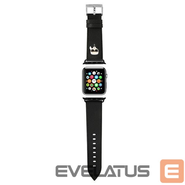Kitos prekės Karl Lagerfeld Karl Lagerfeld Ikonik Saffiano Karl Heads Strap for Apple Watch (38 / 40 / 41 mm) - Black