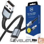 Kitos prekės 3MK  3mk Hyper Cable N-SERIES USB-A / MicroUSB 3m QC 3.0 5V/2A 10W - black 