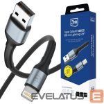 Kitos prekės 3MK  3mk Hyper Cable N-SERIES USB-A / Lightning 2m QC 3.0 5V/2.4A 12W - black 