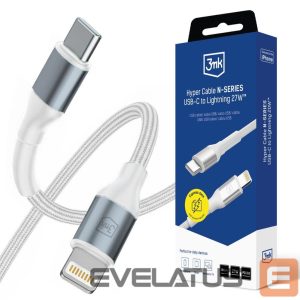 Kitos prekės 3MK  3mk Hyper Cable N-SERIES USB-C / Lightning 50cm PD 3.0 9V/3A 27W - white 