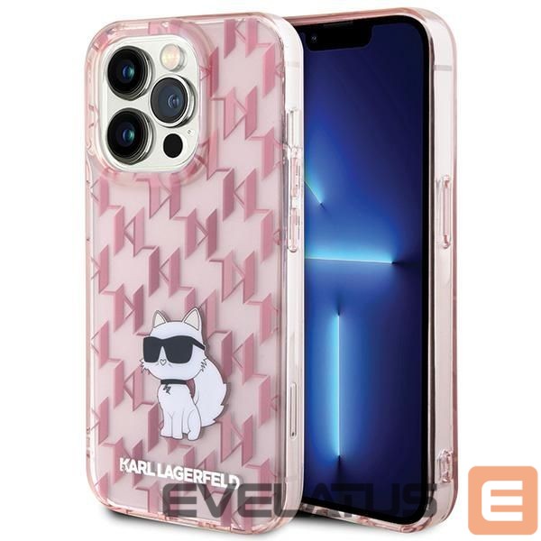 Kitos prekės Karl Lagerfeld Karl Lagerfeld Monogram Choupette iPhone 15 Pro Case - Pink