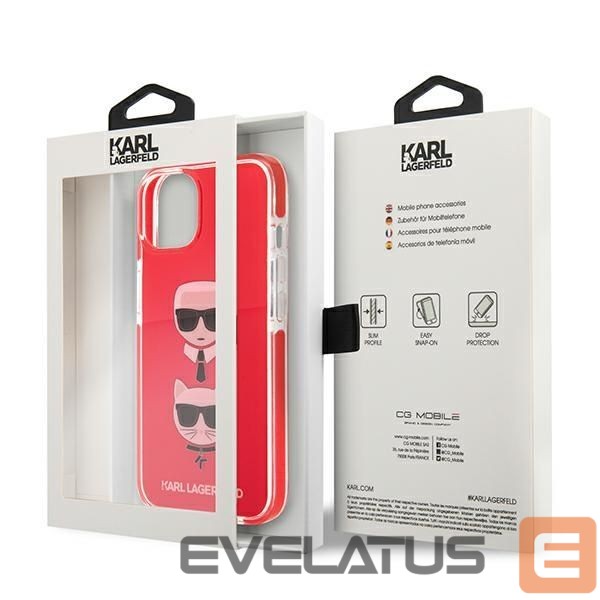 Kitos prekės Karl Lagerfeld Karl Lagerfeld Transparent Karl & Choupette Case for iPhone 13 Pro / 13 - Transparent