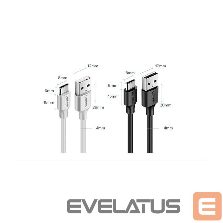 Kabelis Ugreen Ugreen US287 60116 USB-A / USB-C 2A cable 1m - black