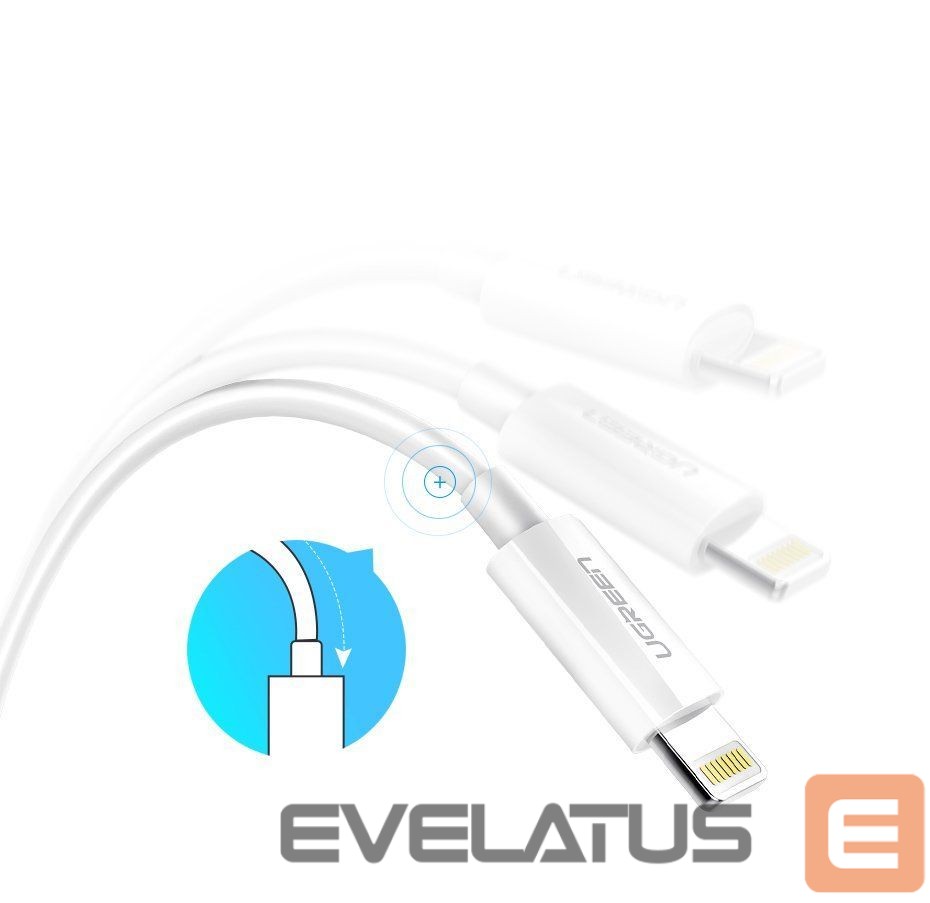 Kabelis Ugreen Ugreen US155 20728 USB-A / Lightning MFi 2.4A cable 1m - white