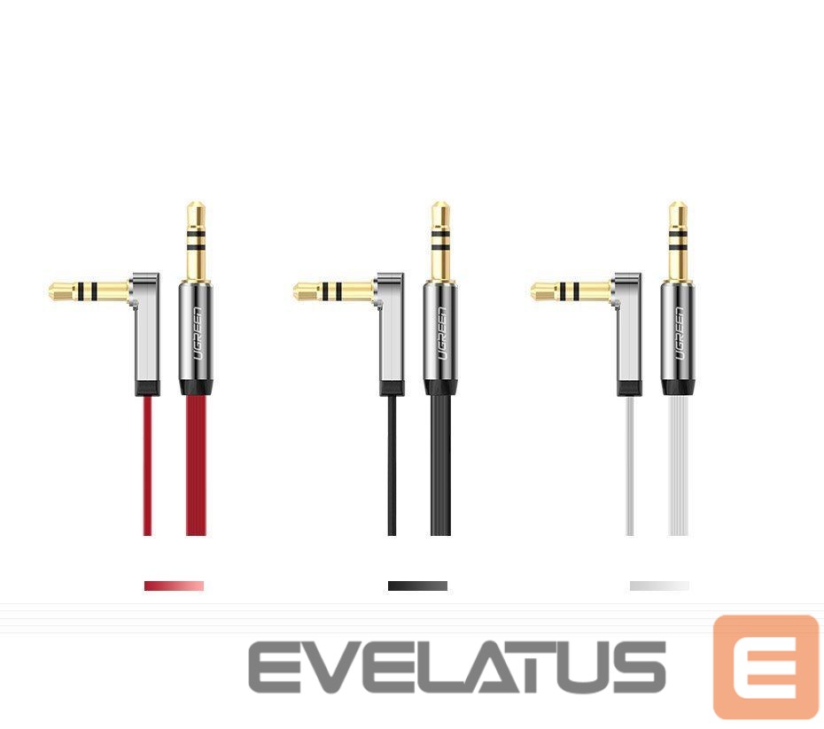 Kabelis Ugreen Ugreen flat cable audio cable AUX 3.5mm mini jack 1m silver (10597)