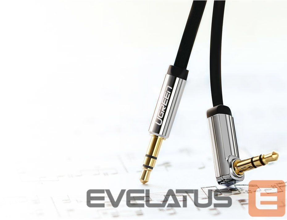 Kabelis Ugreen Ugreen flat cable AUX audio cable 3.5 mm mini jack 2m silver (10599)