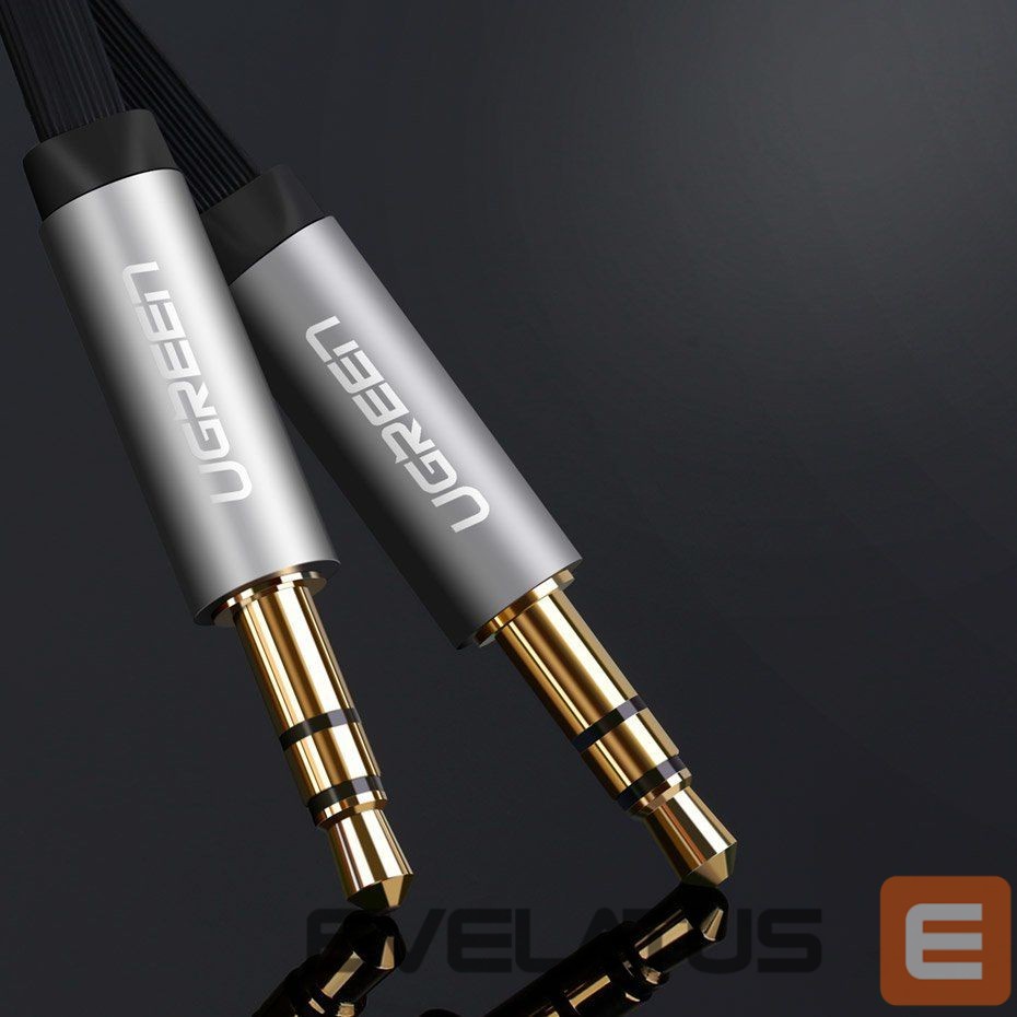 Kabelis Ugreen Ugreen flat cable AUX audio cable 3.5 mm mini jack 2m silver (10599)