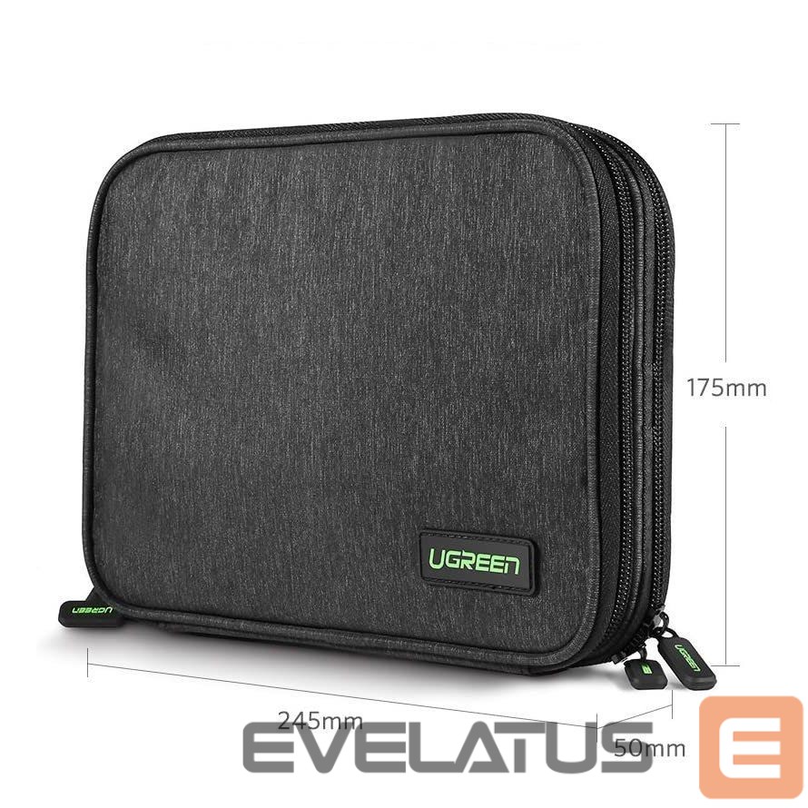 Kitas kompiuterio priedas Ugreen Ugreen case box for hard drive HDD SSD phone cables accessories 24.5 x 17.5 x 5 cm gray (50147 LP149)
