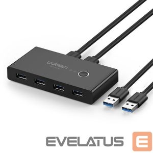 Adapteriai Ugreen  Ugreen switch box HUB switch 4x USB 3.2 Gen 1 USB splitter for two computers black (US216 30768) 