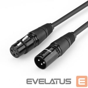 Kabelis Ugreen  Ugreen AV130 66717 audio XLR (female) - XLR (male) cable for microphone / amplifier 2m - black 