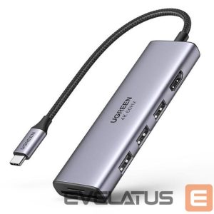 Kitas kompiuterio priedas Ugreen  Ugreen multi-functional HUB USB Type C - 3x USB 3.2 Gen 1 / HDMI 4K 60Hz / SD and TF card reader gray (60383 CM511) 