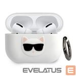 Nugarėlės dėklai Karl Lagerfeld  Karl Lagerfeld KLACAPSILCHWH AirPods Pro cover biały/white Silicone Choupette 