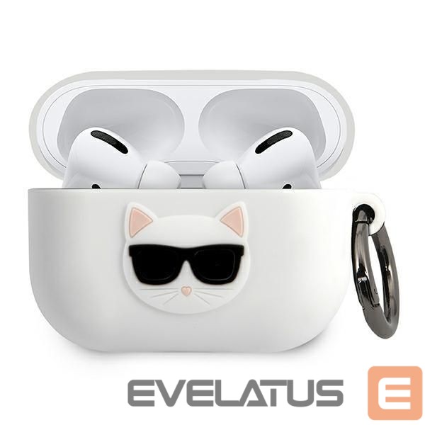 Nugarėlės dėklai Karl Lagerfeld Karl Lagerfeld KLACAPSILCHWH AirPods Pro cover biały/white Silicone Choupette