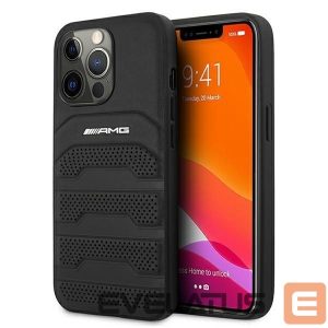 Nugarėlės dėklai Mercedes-Benz  AMG AMHCP13XGSEBK iPhone 13 Pro Max 6,7" czarny/black hardcase Leather Debossed Lines 