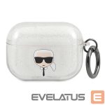 Nugarėlės dėklai Karl Lagerfeld  Karl Lagerfeld KLAPUKHGS AirPods Pro cover srebrny/silver Glitter Karl`s Head 
