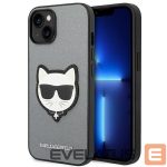 Nugarėlės dėklai Karl Lagerfeld  Karl Lagerfeld KLHCP14SSAPCHG iPhone 14 6,1" hardcase srebrny/silver Saffiano Choupette Head Patch 