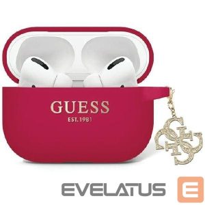 Nugarėlės dėklai Guess  Guess GUAP2LECG4M case for AirPods Pro 2 cover purple/magenta Liquid Silicone Glitter Triangle Charm 