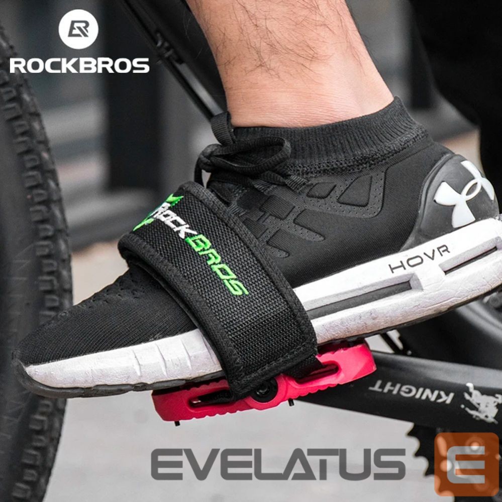 Dviračio priedas Rockbros Rockbros GZT1001 bicycle pedal straps - black