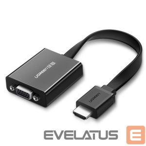 Kabelis Ugreen  Ugreen adapter HDMI - VGA micro USB / audio 3.5 mm mini jack black (40248) 