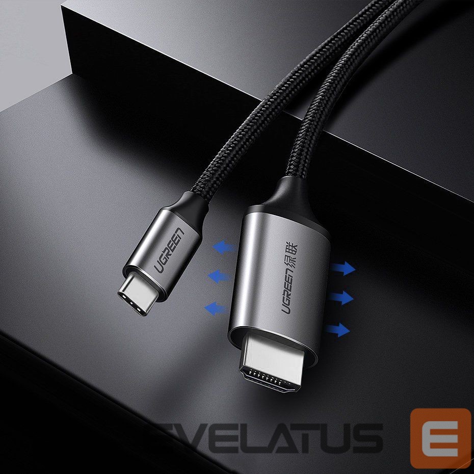 Kabelis Ugreen Ugreen cable HDMI cable - USB Type C 4K 60 Hz 1.5 m black-gray (MM142 50570)