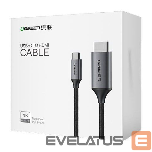 Kabelis Ugreen Ugreen cable HDMI cable - USB Type C 4K 60 Hz 1.5 m black-gray (MM142 50570)