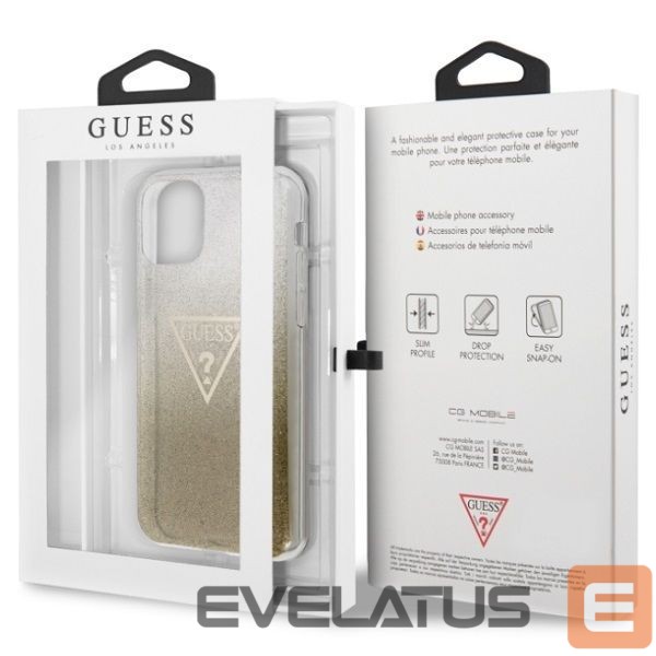 Nugarėlės dėklai Guess Guess GUHCN65SGTLGO iPhone 11 Pro Max gold/gold hard case Glitter Triangle