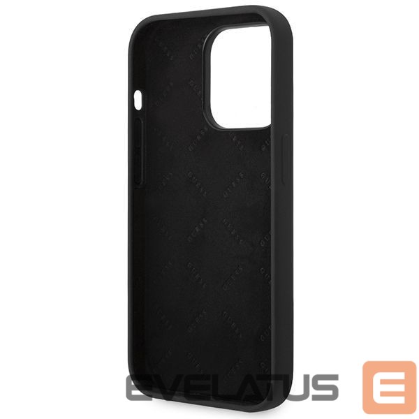 Nugarėlės dėklai Guess Guess Silicone Vintage Gold Logo iPhone 14 Pro Case - Black