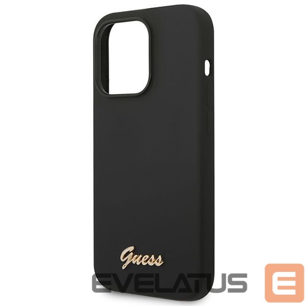 Nugarėlės dėklai Guess Guess Silicone Vintage Gold Logo iPhone 14 Pro Case - Black