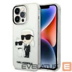 Nugarėlės dėklai Karl Lagerfeld  Karl Lagerfeld Glitter Karl&Choupette case for iPhone 14 Pro - transparent 