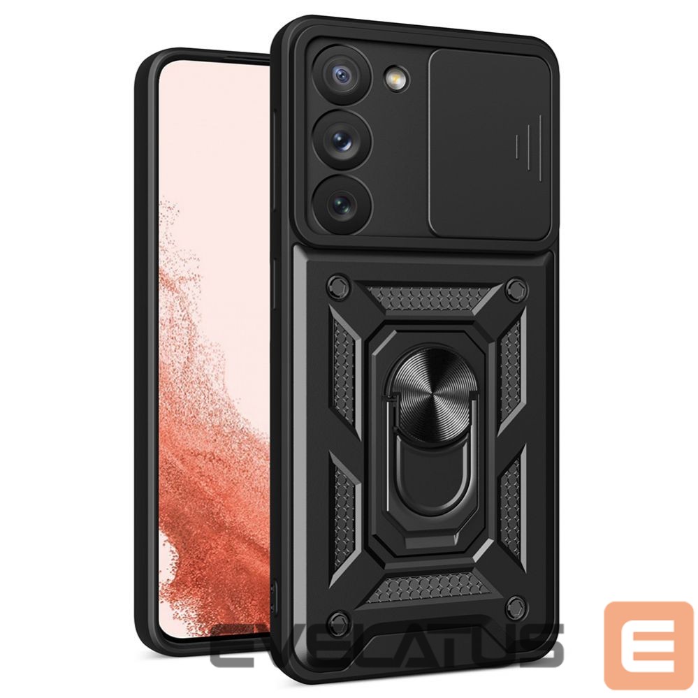 Nugarėlės dėklai Hurtel Hybrid Armor Camshield case for Samsung Galaxy S23+ armored cover with camera cover black