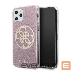 Nugarėlės dėklai Guess  Guess GUHCN58PCUGLPI iPhone 11 Pro różowy/pink hard case 4G Circle Glitter 