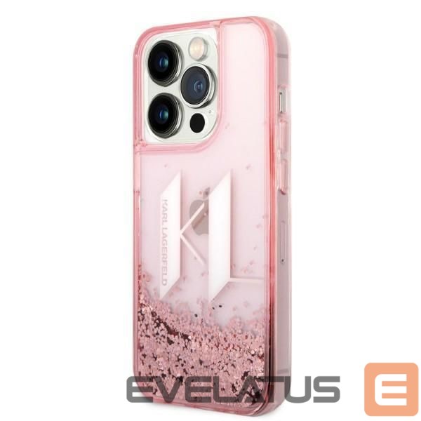 Nugarėlės dėklai Karl Lagerfeld Karl Lagerfeld KLHCP14XLBKLCP iPhone 14 Pro Max 6.7 "pink / pink hardcase Liquid Glitter Big KL