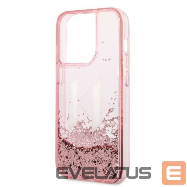Nugarėlės dėklai Karl Lagerfeld Karl Lagerfeld KLHCP14XLBKLCP iPhone 14 Pro Max 6.7 "pink / pink hardcase Liquid Glitter Big KL