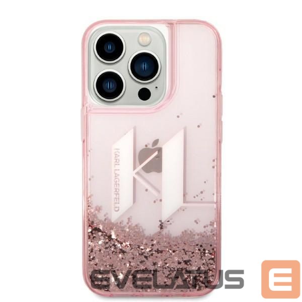 Nugarėlės dėklai Karl Lagerfeld Karl Lagerfeld KLHCP14XLBKLCP iPhone 14 Pro Max 6.7 "pink / pink hardcase Liquid Glitter Big KL