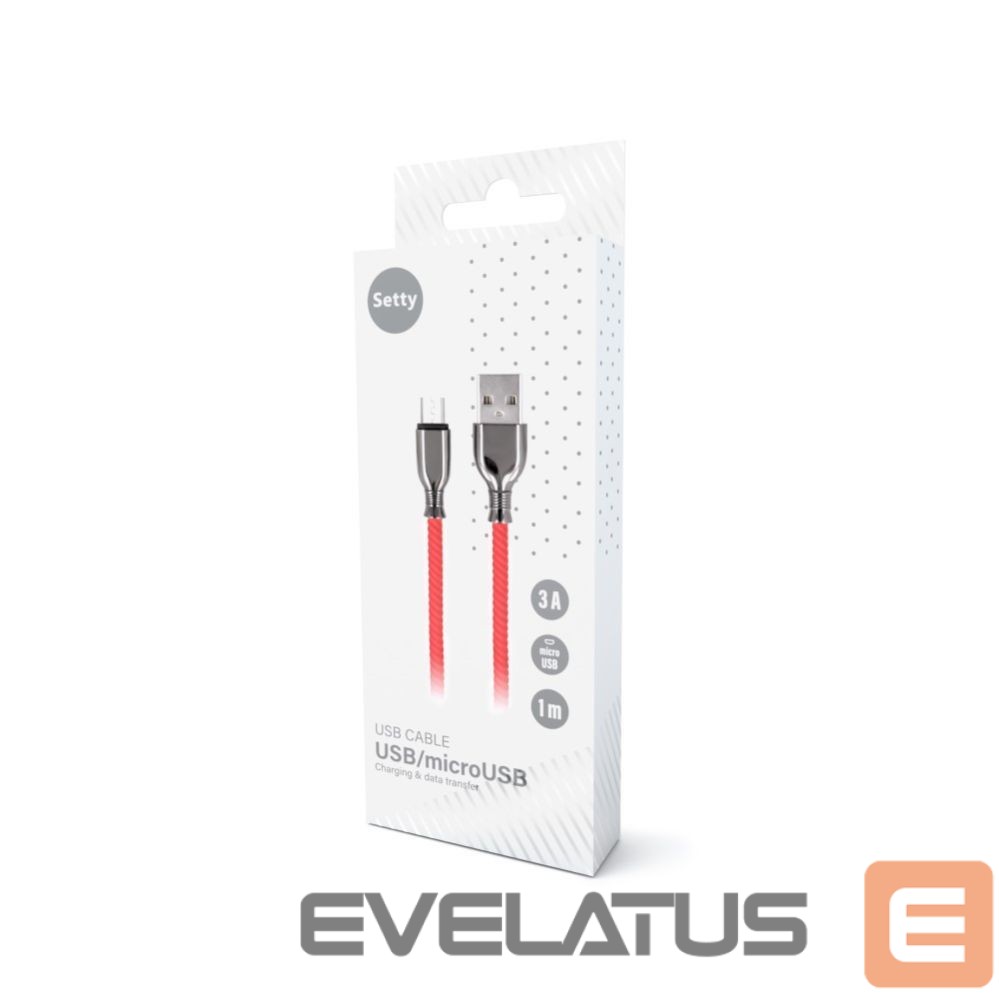 Kabelis Setty Setty cable USB - microUSB 1,0 m 3A FC-M red
