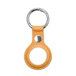 Smart tag priedas iLike  AirTag PU Leather Key Ring Keychain Case Light Brown