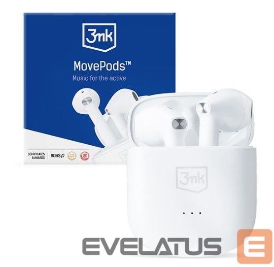 Belaidės ausinės 3MK MovePods 6.5 hours Bluetooth 5.3 White