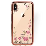 Nugarėlės dėklai GreenGo Apple Iphone XS MAX Back Case Flower Rose Gold