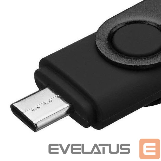 USB atmintinė Evelatus USB Flash to Type C EFD02 16GB Black